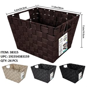 WEAVED STORAGE BASKET 11.8 X 9.6 X 7.6 IN